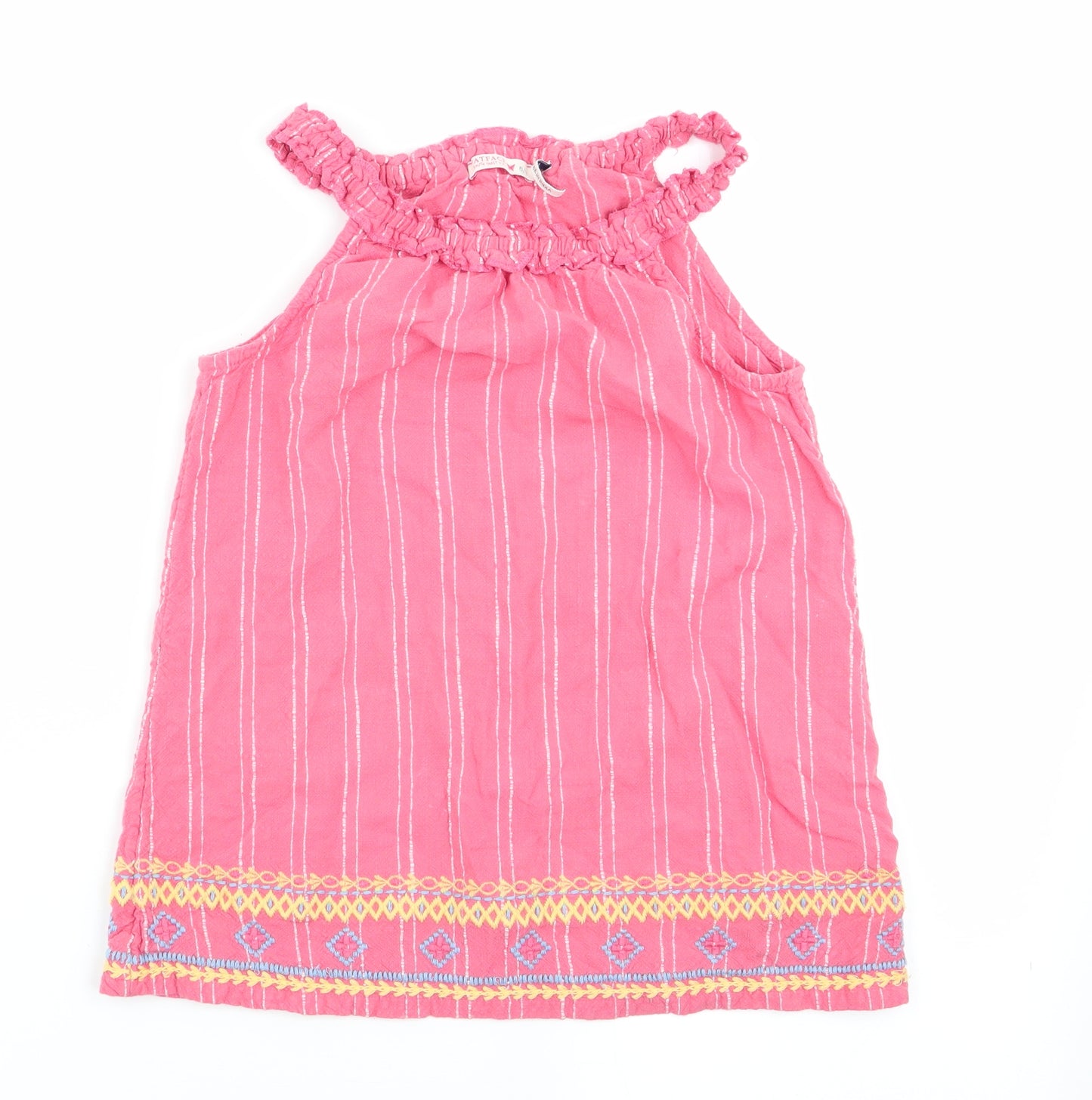Fat Face Girls Orange Geometric  Tunic Blouse Size 8-9 Years