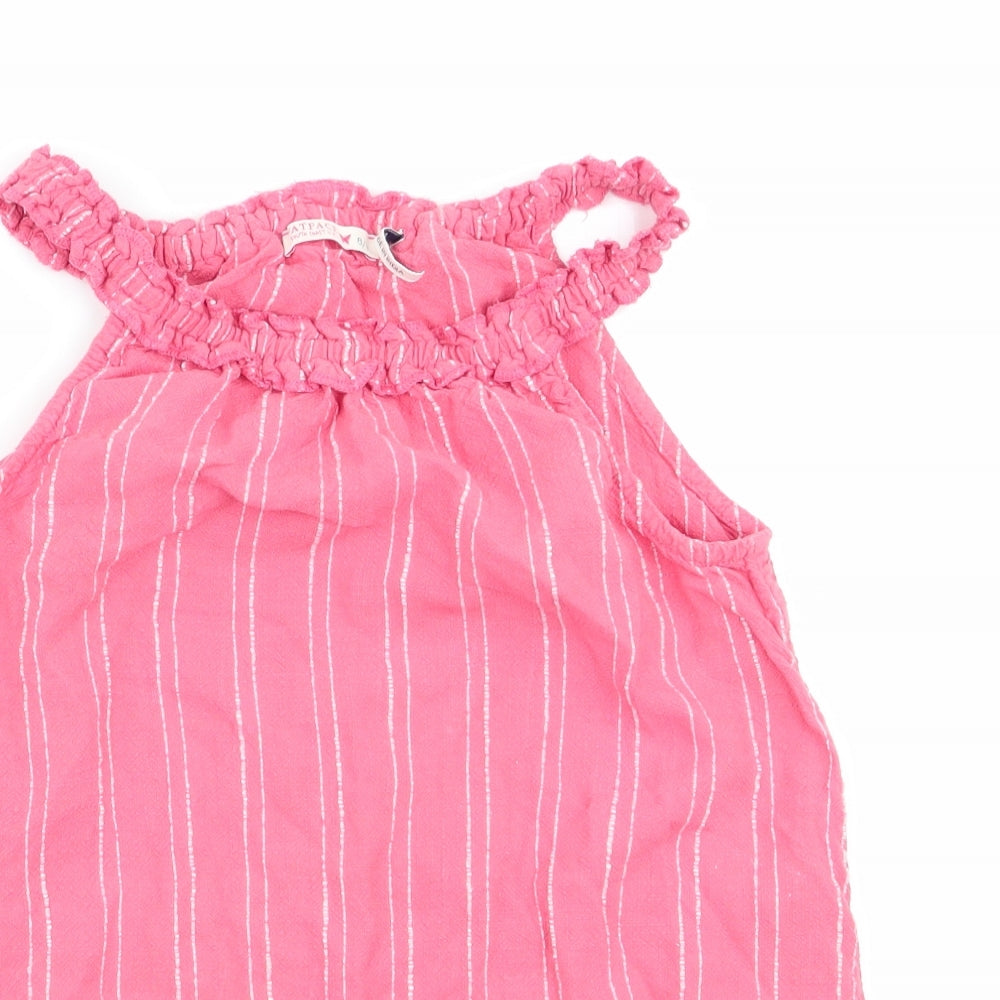 Fat Face Girls Orange Geometric  Tunic Blouse Size 8-9 Years