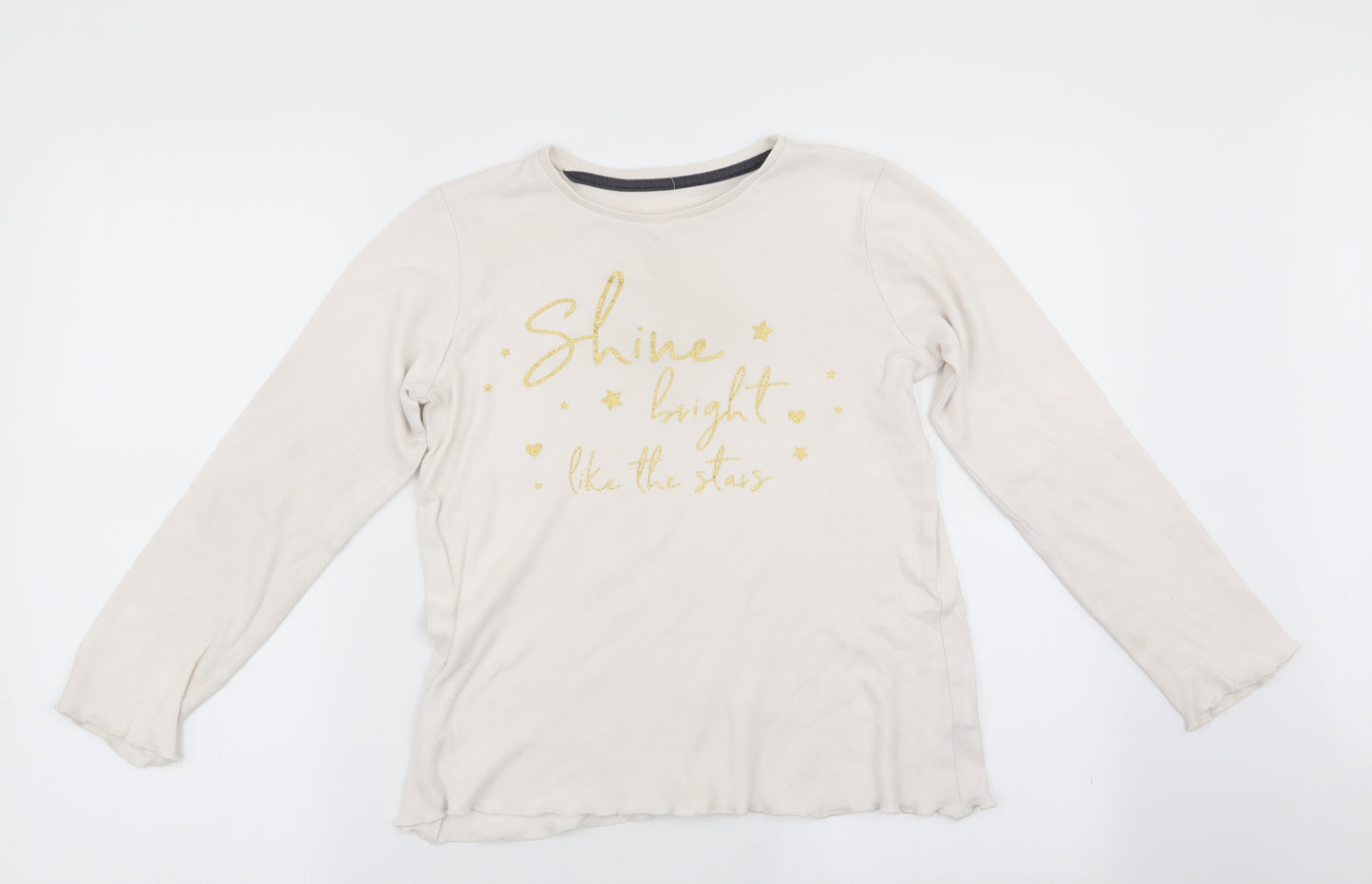 George Girls White Solid   Pyjama Top Size 11-12 Years  - Shine like the Stars