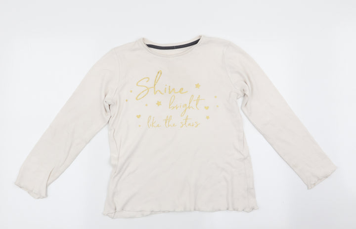 George Girls White Solid   Pyjama Top Size 11-12 Years  - Shine like the Stars