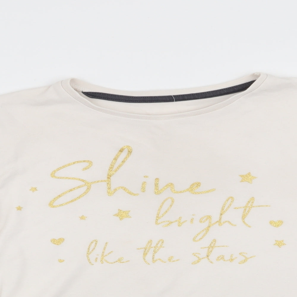 George Girls White Solid   Pyjama Top Size 11-12 Years  - Shine like the Stars