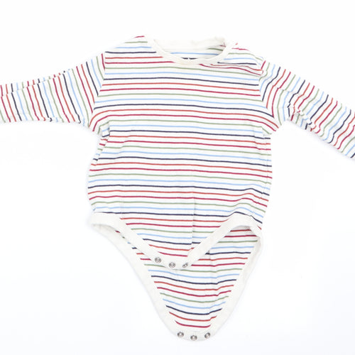 Fred and Flo Boys White Striped  Romper One-Piece Size 12-18 Months