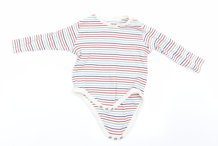 Fred and Flo Boys White Striped Romper One-Piece Size 12-18 Months