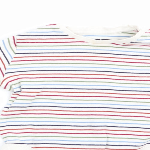 Fred and Flo Boys White Striped  Romper One-Piece Size 12-18 Months