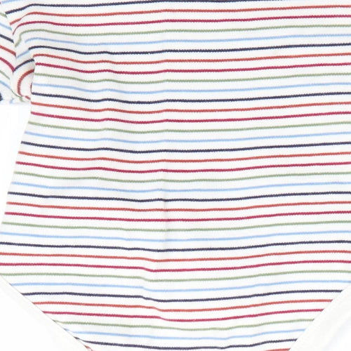 Fred and Flo Boys White Striped  Romper One-Piece Size 12-18 Months