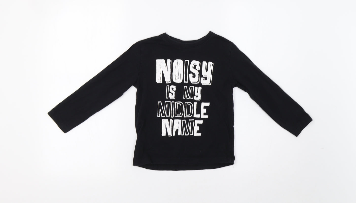 Primark Boys Black   Basic T-Shirt Size 5-6 Years  - Noisy