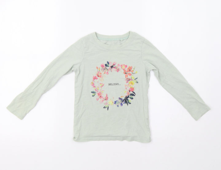 NEXT Girls Green Floral  Basic Polo Size 5 Years  - Believe