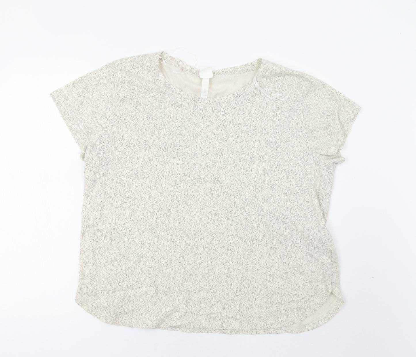 H&M Womens Ivory Polka Dot  Basic Blouse Size XL