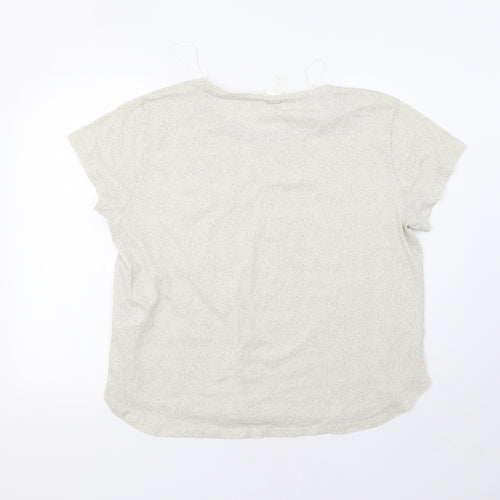 H&M Womens Ivory Polka Dot  Basic Blouse Size XL