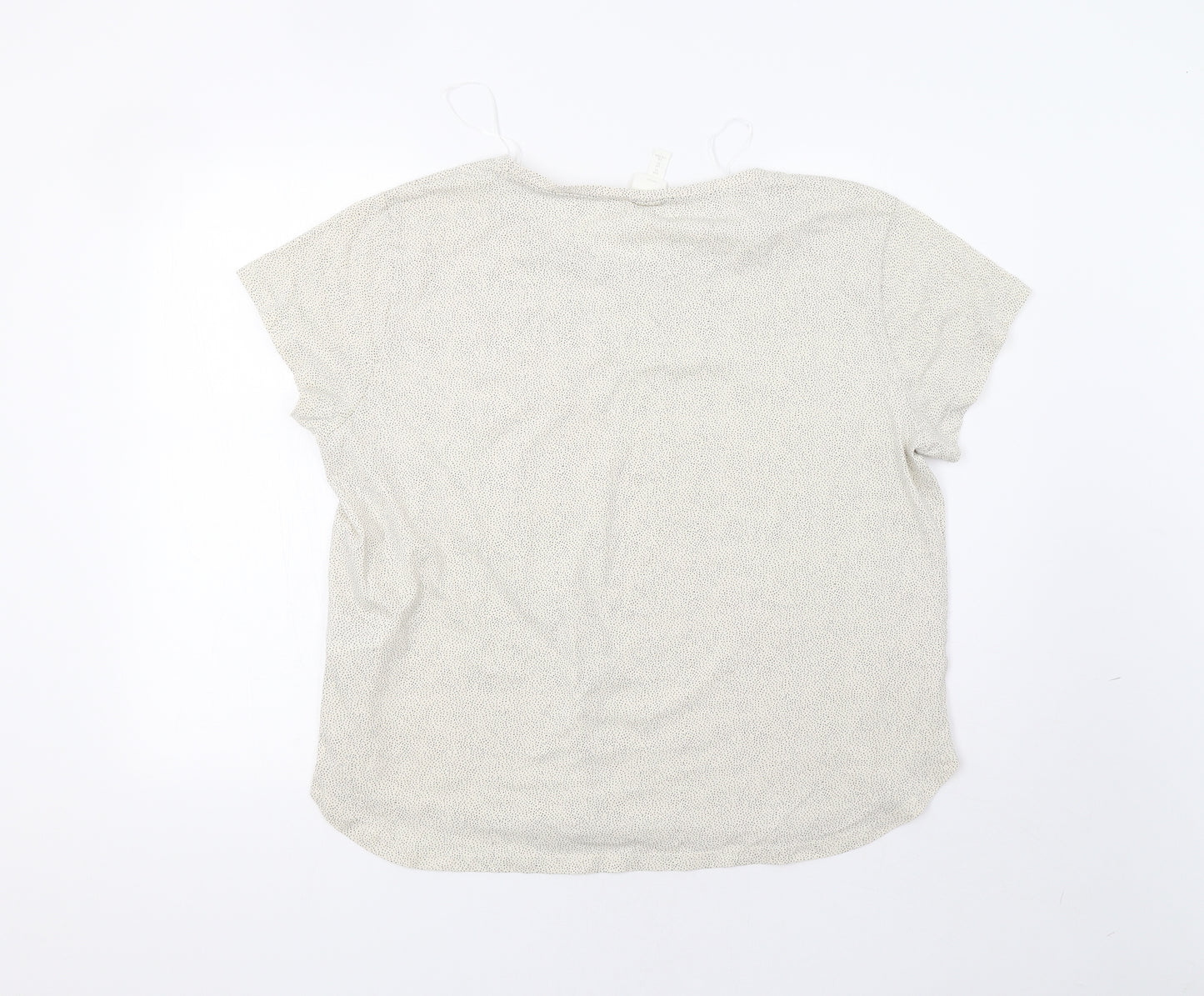 H&M Womens Ivory Polka Dot  Basic Blouse Size XL