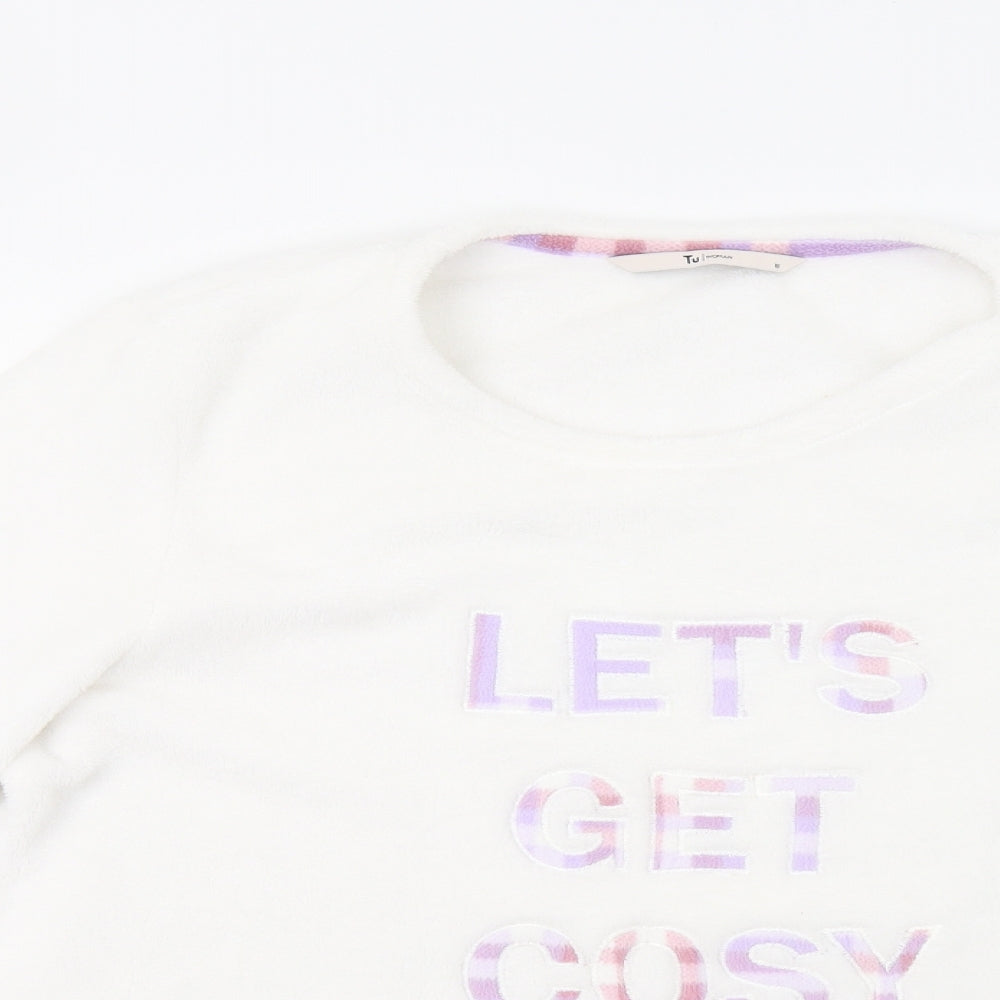 TU Womens White   Top Pyjama Top Size 18  - Cosy