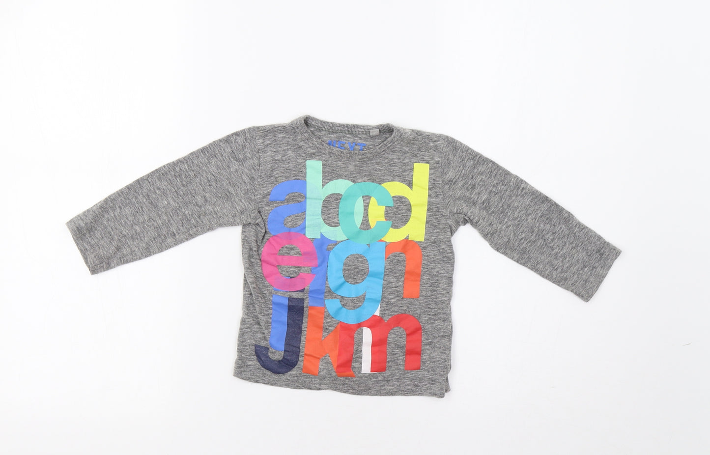 NEXT Baby Grey   Basic T-Shirt Size 12-18 Months  - Alphabet