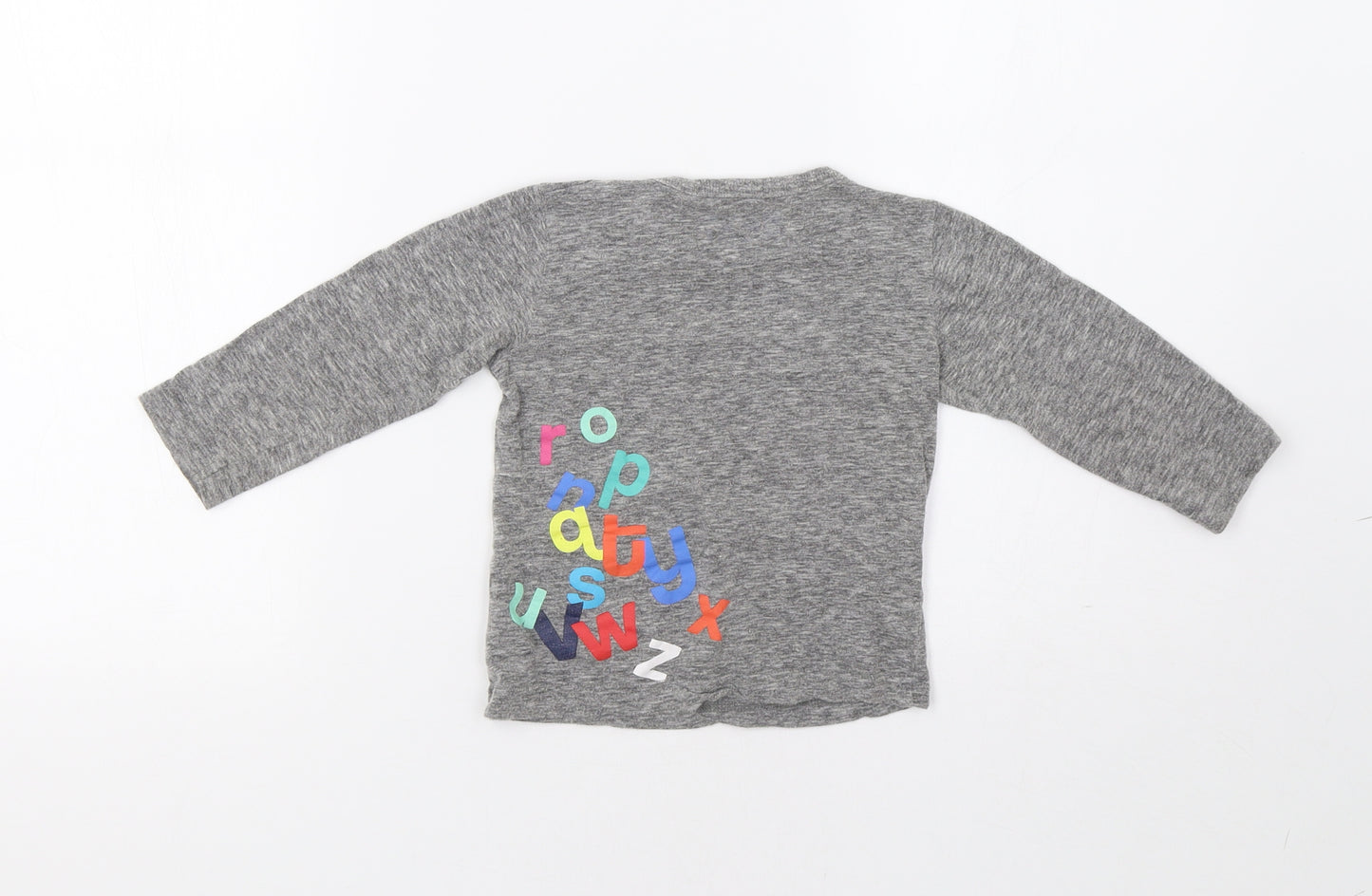 NEXT Baby Grey   Basic T-Shirt Size 12-18 Months  - Alphabet