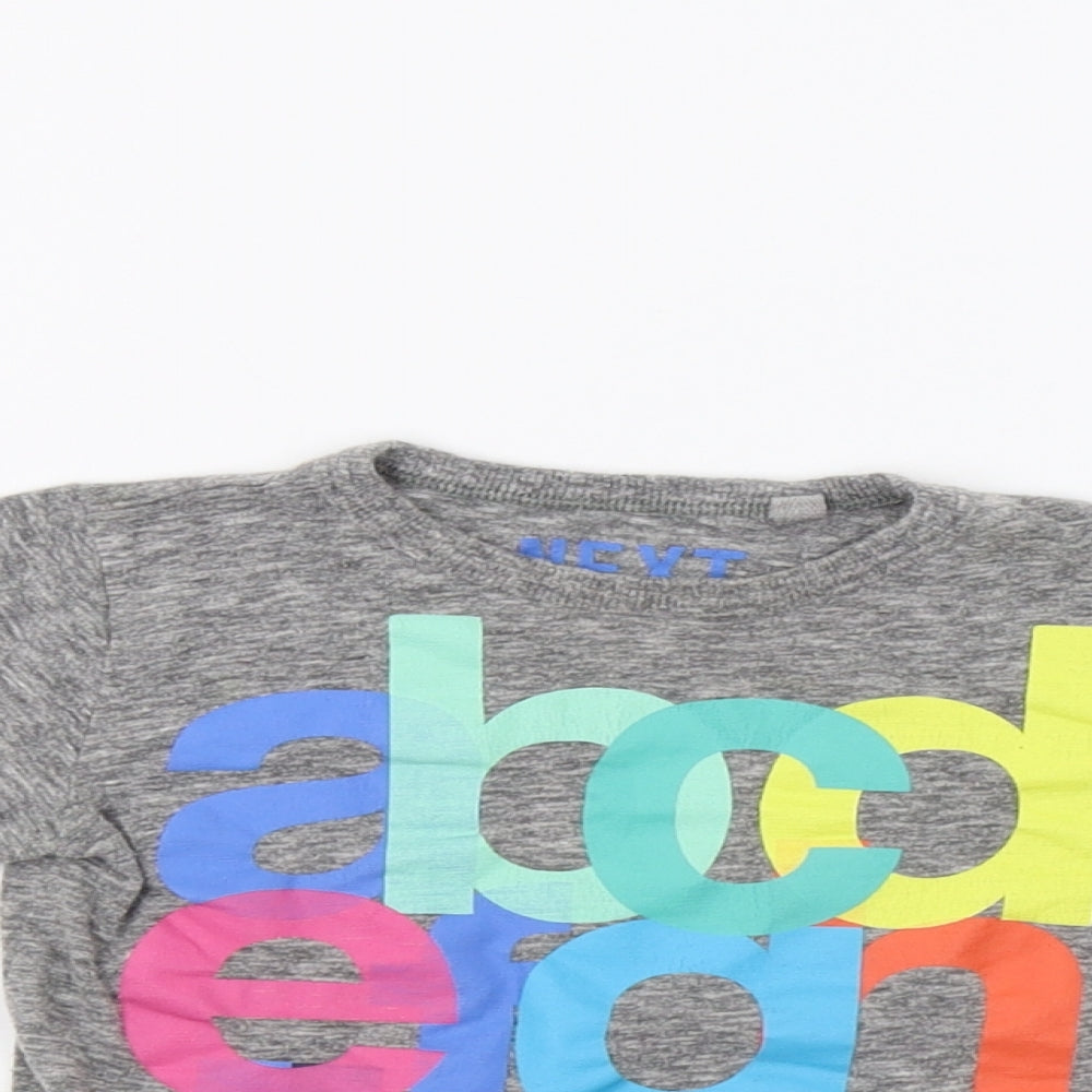 NEXT Baby Grey   Basic T-Shirt Size 12-18 Months  - Alphabet