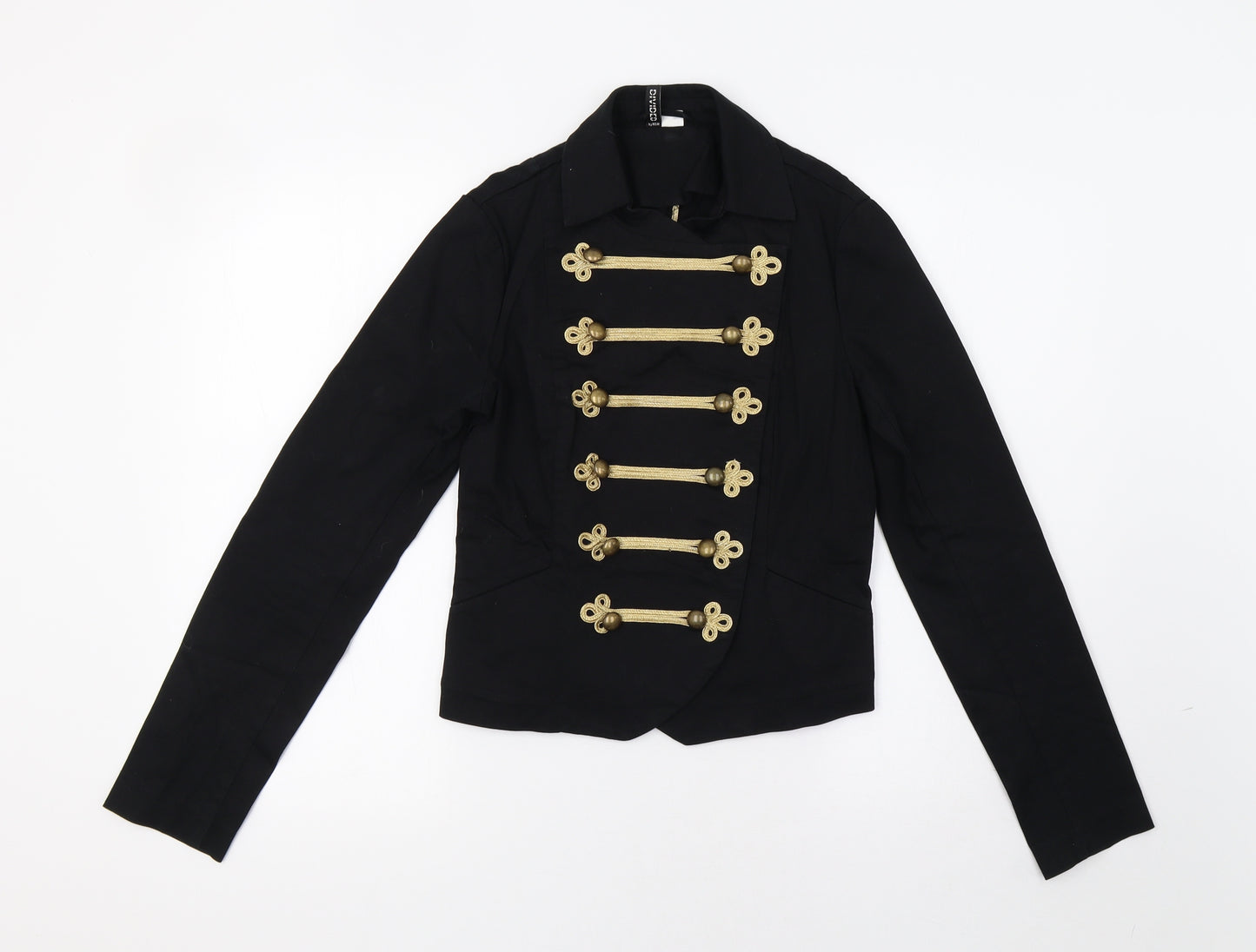 H&M Womens Black   Military Jacket Coatigan Size 10