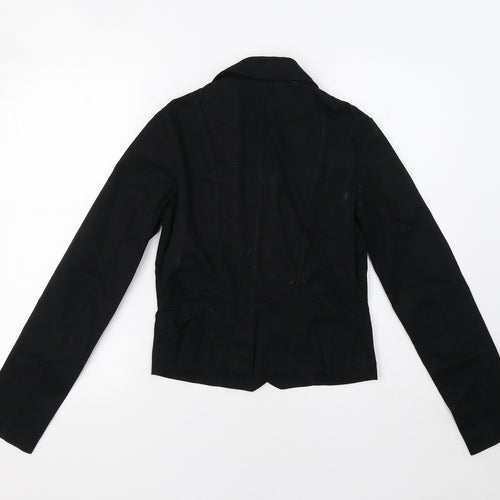 H&M Womens Black   Military Jacket Coatigan Size 10