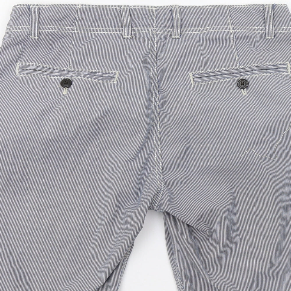 H&M Mens Blue Striped  Chino Shorts Size 32