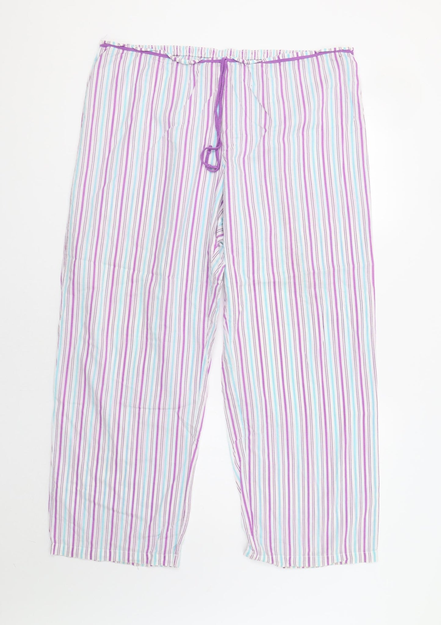 M&S Womens Purple Striped   Pyjama Pants Size 20