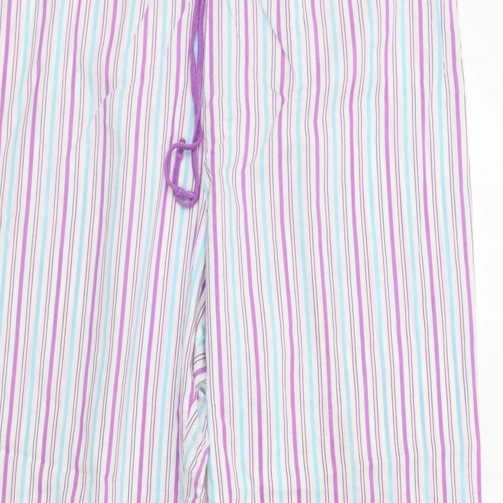 M&S Womens Purple Striped   Pyjama Pants Size 20