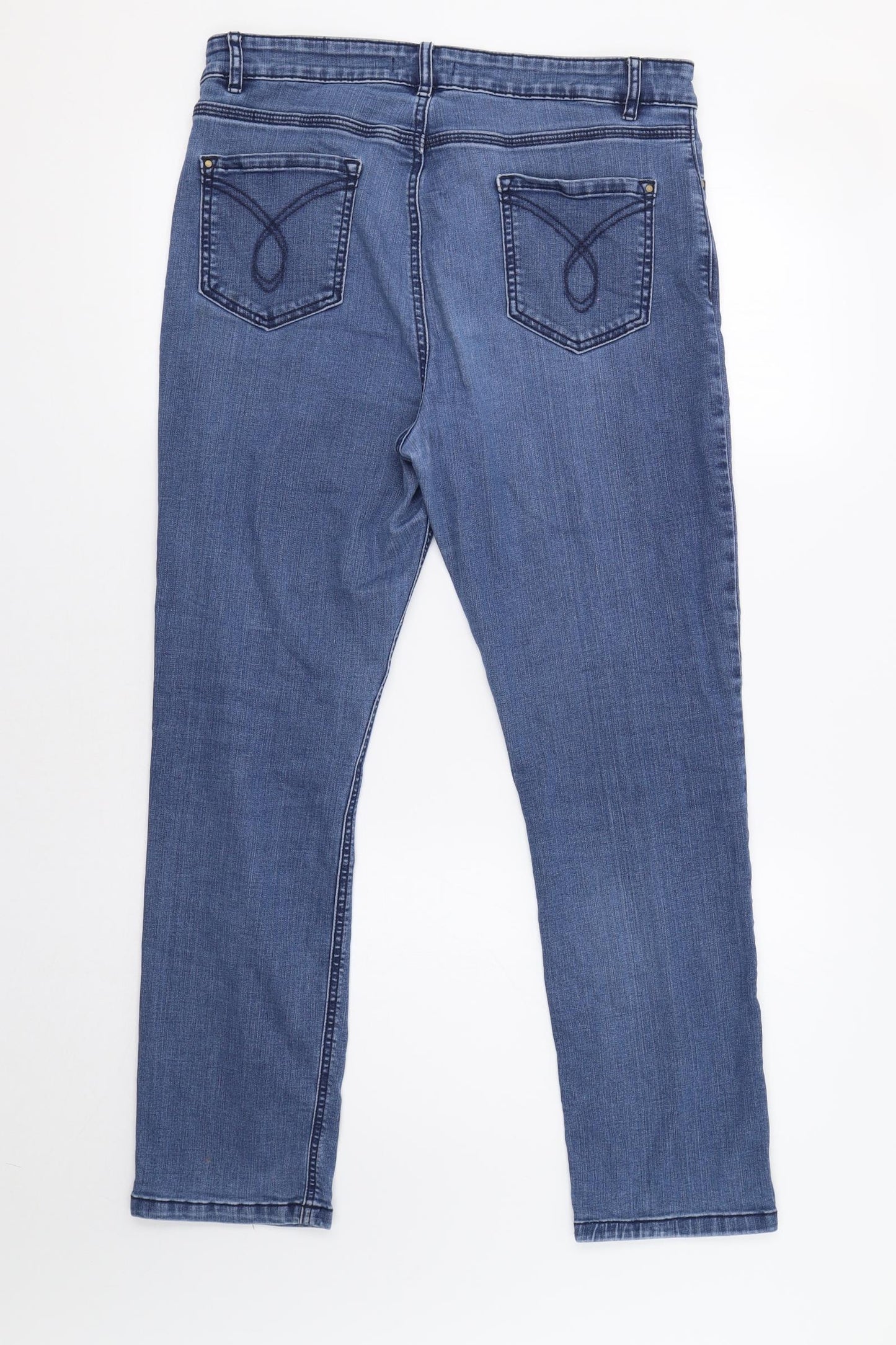 M&S Womens Blue   Straight Jeans Size 14 L29 in