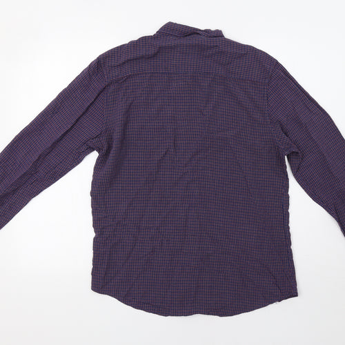 F&F Mens Blue Check   Button-Up Size M