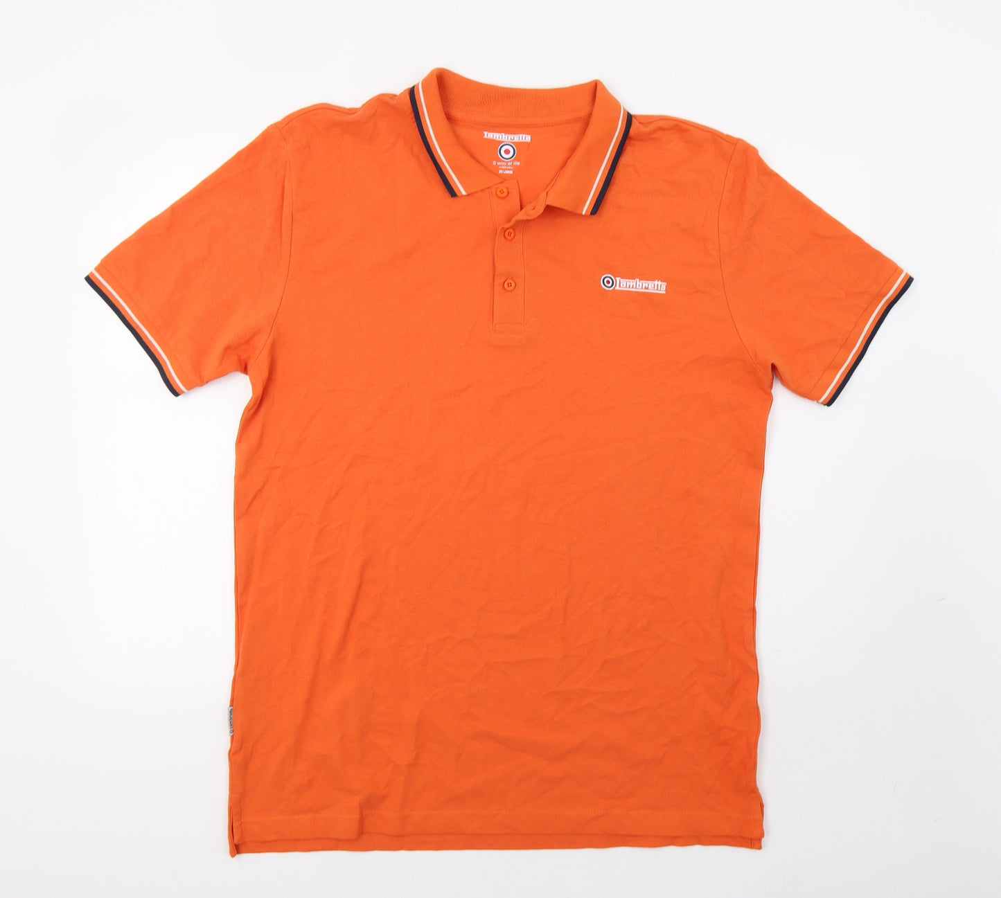 Lambretta Mens Orange    Polo Size 2XL