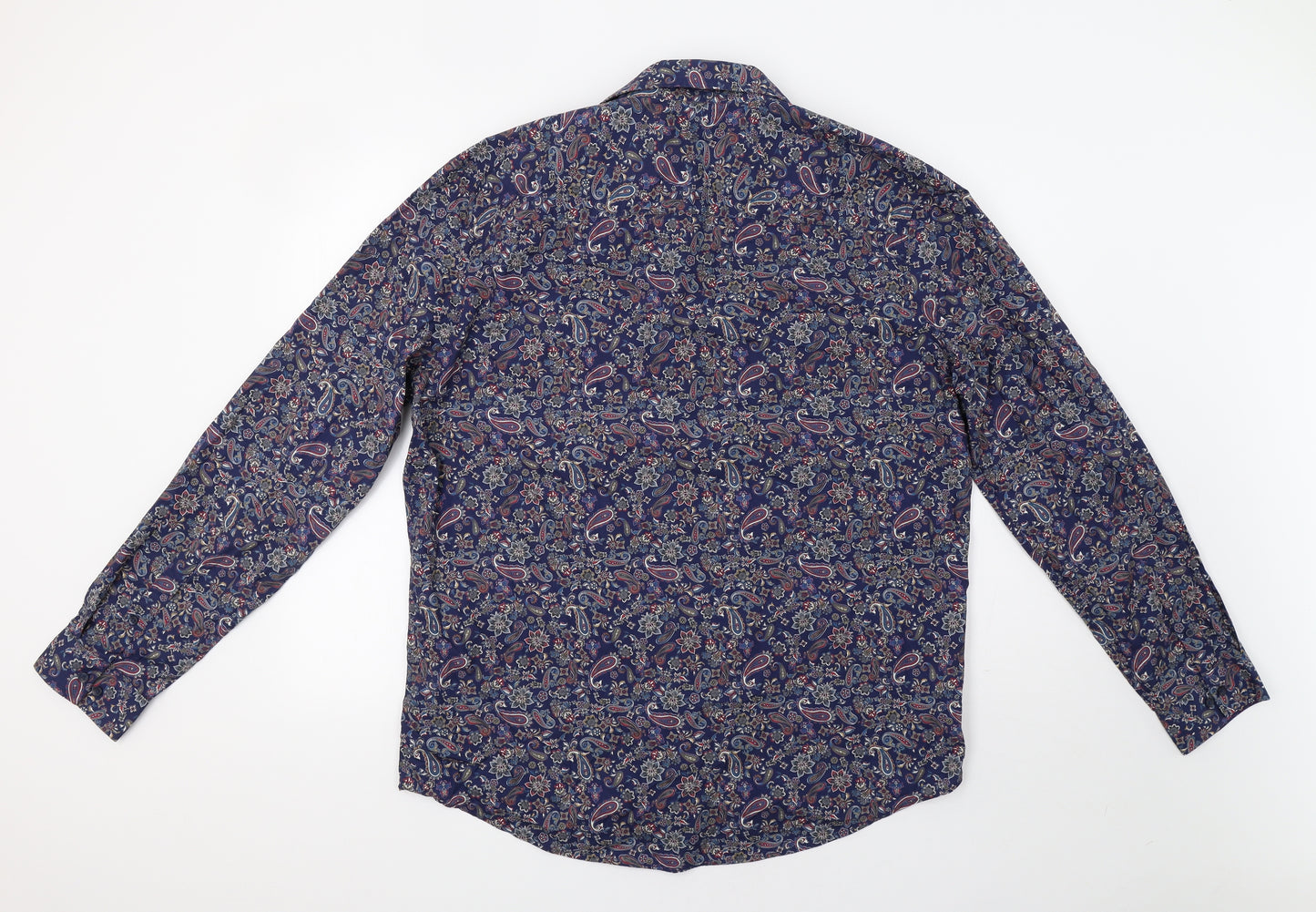 NEXT Mens Blue Paisley   Button-Up Size XL