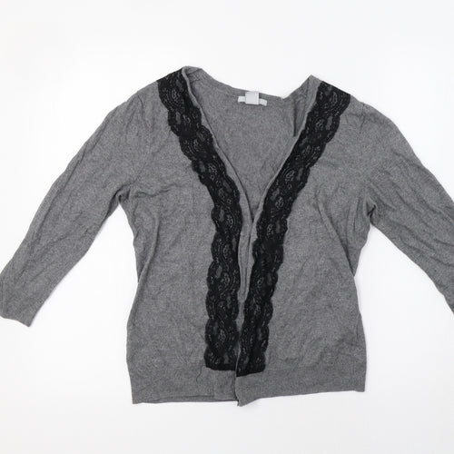H&M Womens Grey   Cardigan Jumper Size M