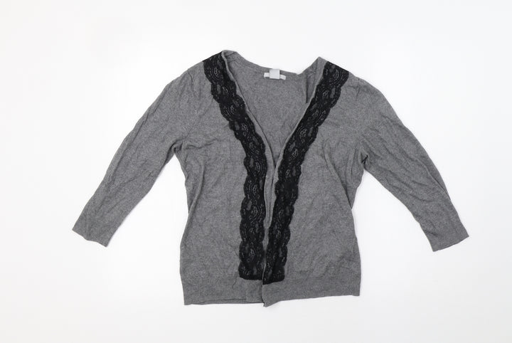 H&M Womens Grey Cardigan Jumper Size M