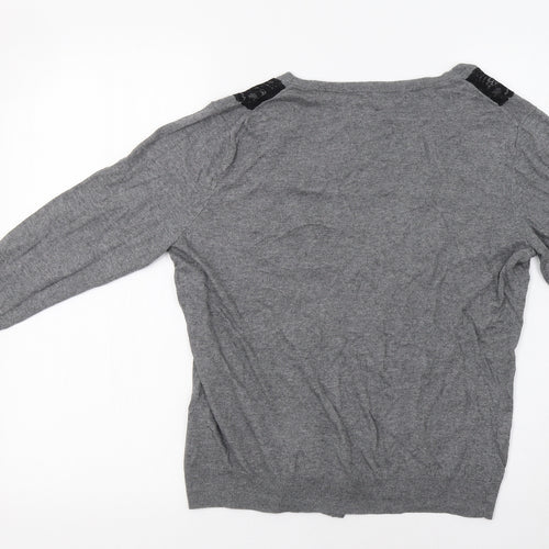 H&M Womens Grey   Cardigan Jumper Size M