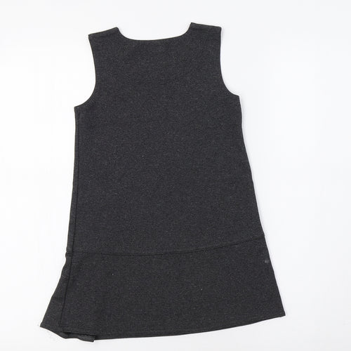 M&S Girls Grey   Pinafore/Dungaree Dress  Size 6 Years