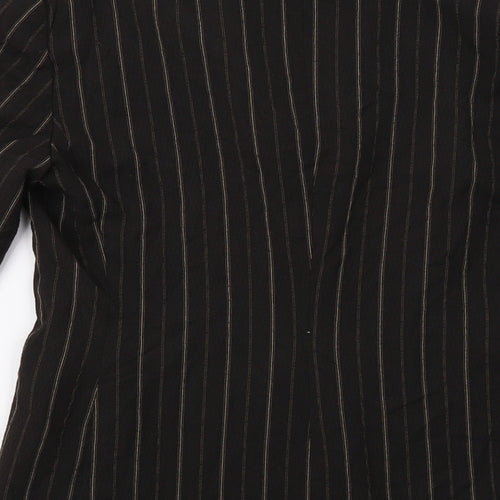 James Lakeland Womens Brown Striped  Jacket Blazer Size M