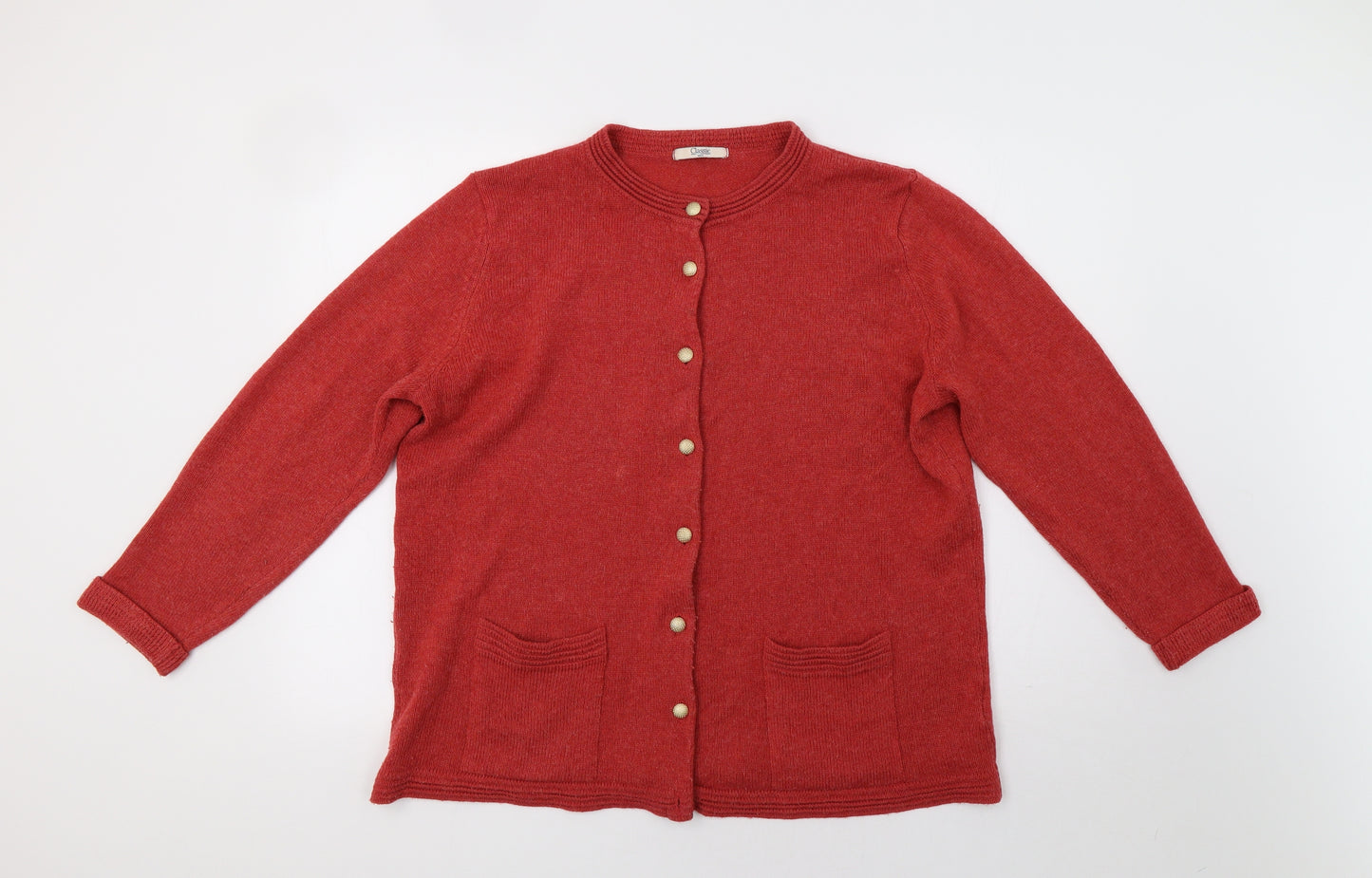 M&S Womens Red   Cardigan Jumper Size 20
