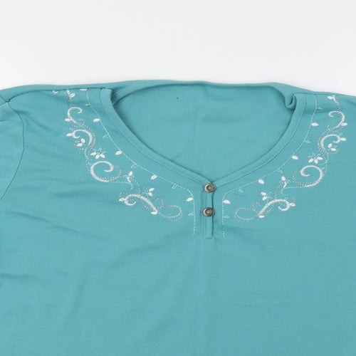 BM Womens Green Floral  Basic Blouse Size L