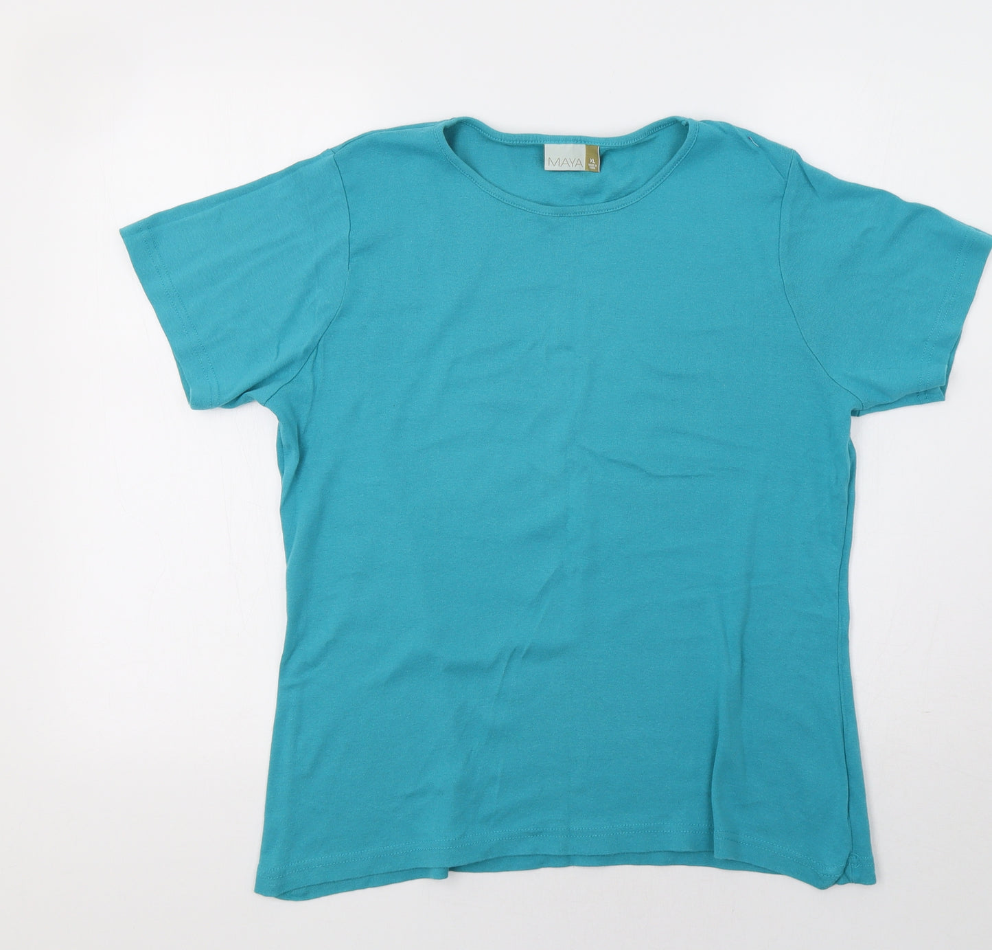 Maya Womens Green   Basic T-Shirt Size XL