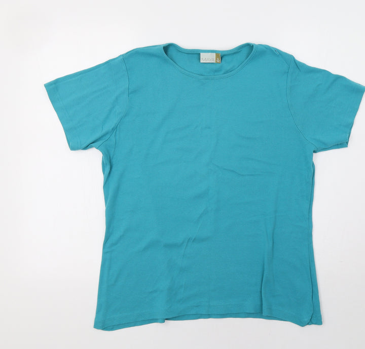 Maya Womens Green   Basic T-Shirt Size XL