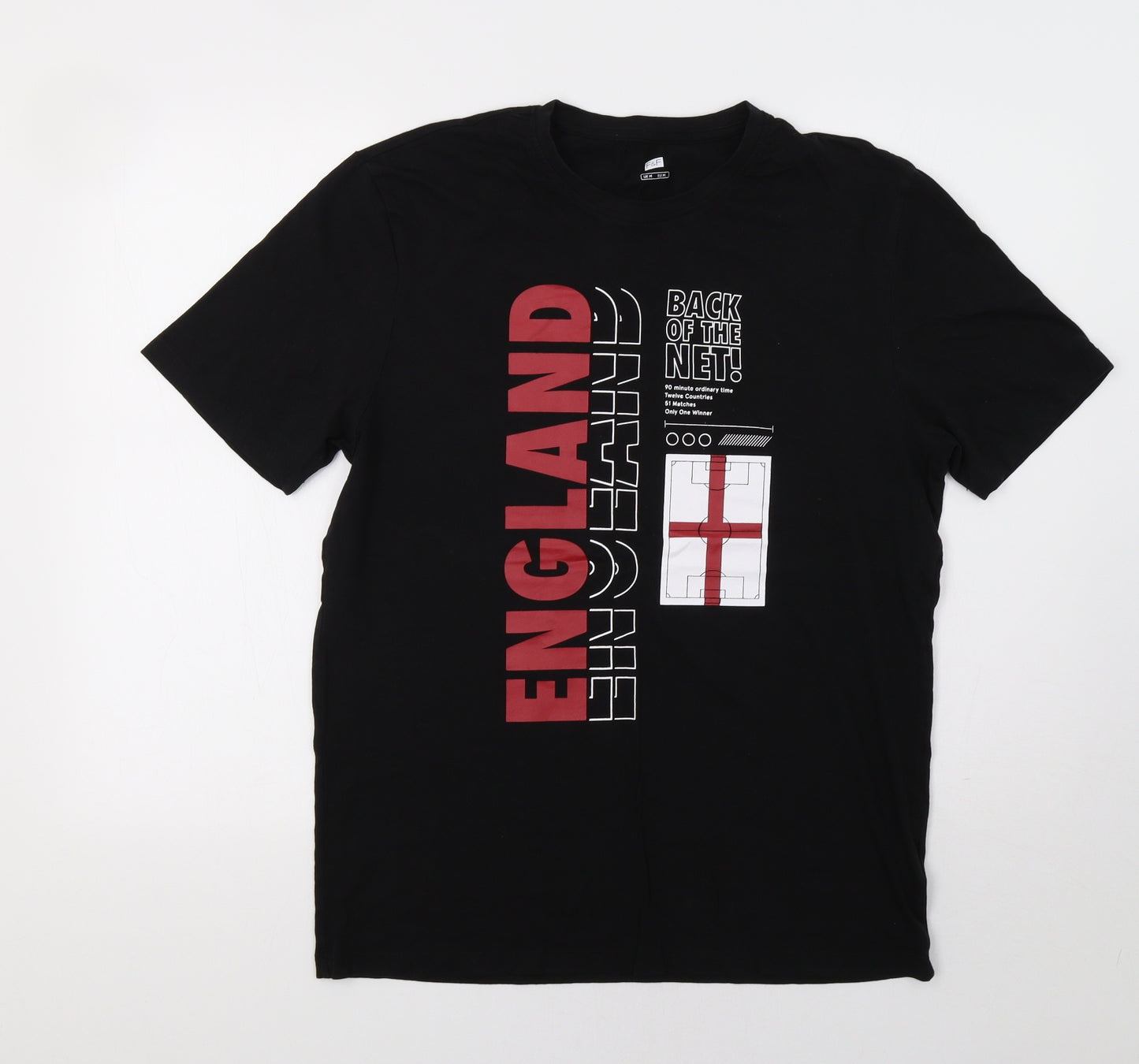 F&F Mens Black    T-Shirt Size M  - England
