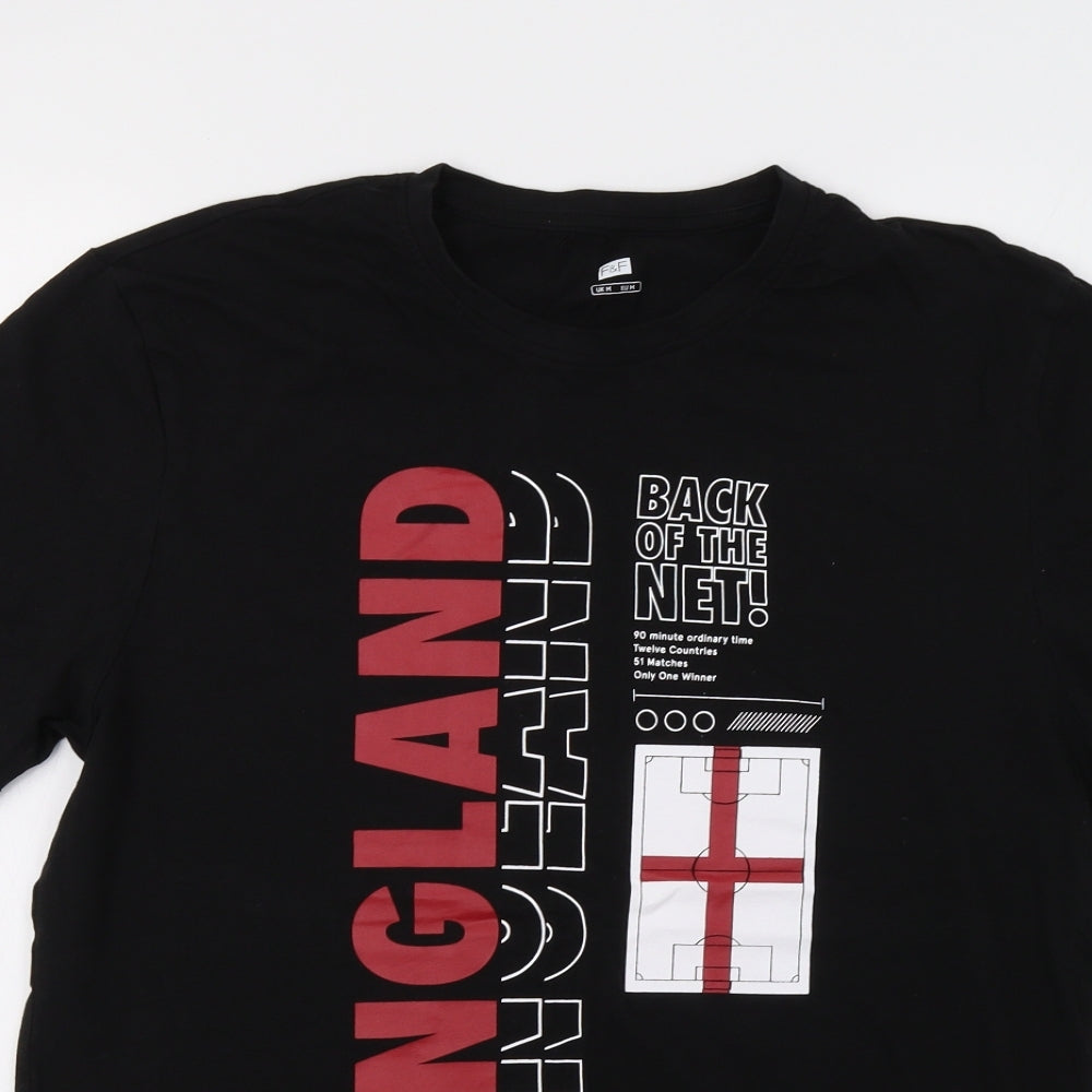 F&F Mens Black    T-Shirt Size M  - England