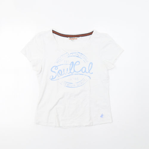 SoulCal&Co Womens White   Basic T-Shirt Size 12