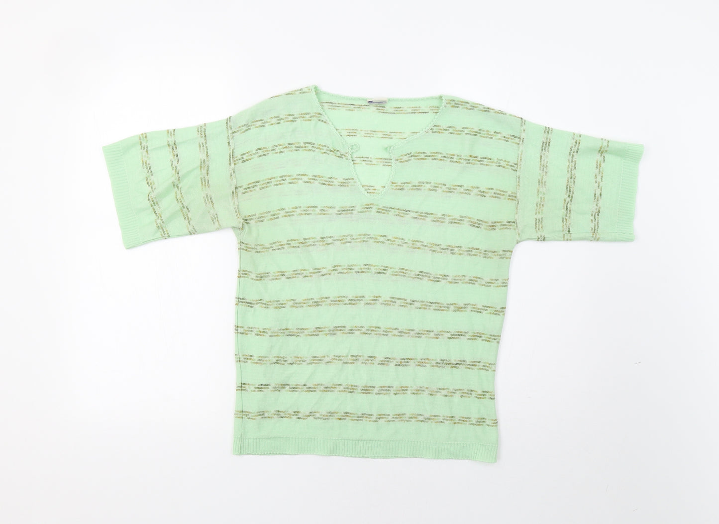 Delamare Womens Green Striped  Pullover Jumper Size 12