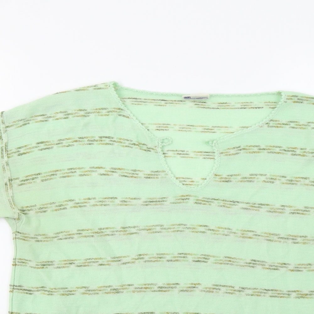 Delamare Womens Green Striped  Pullover Jumper Size 12