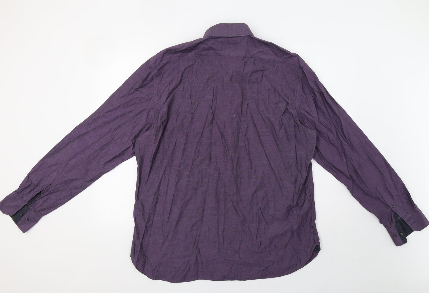 M&S Mens Purple    Dress Shirt Size 17.5