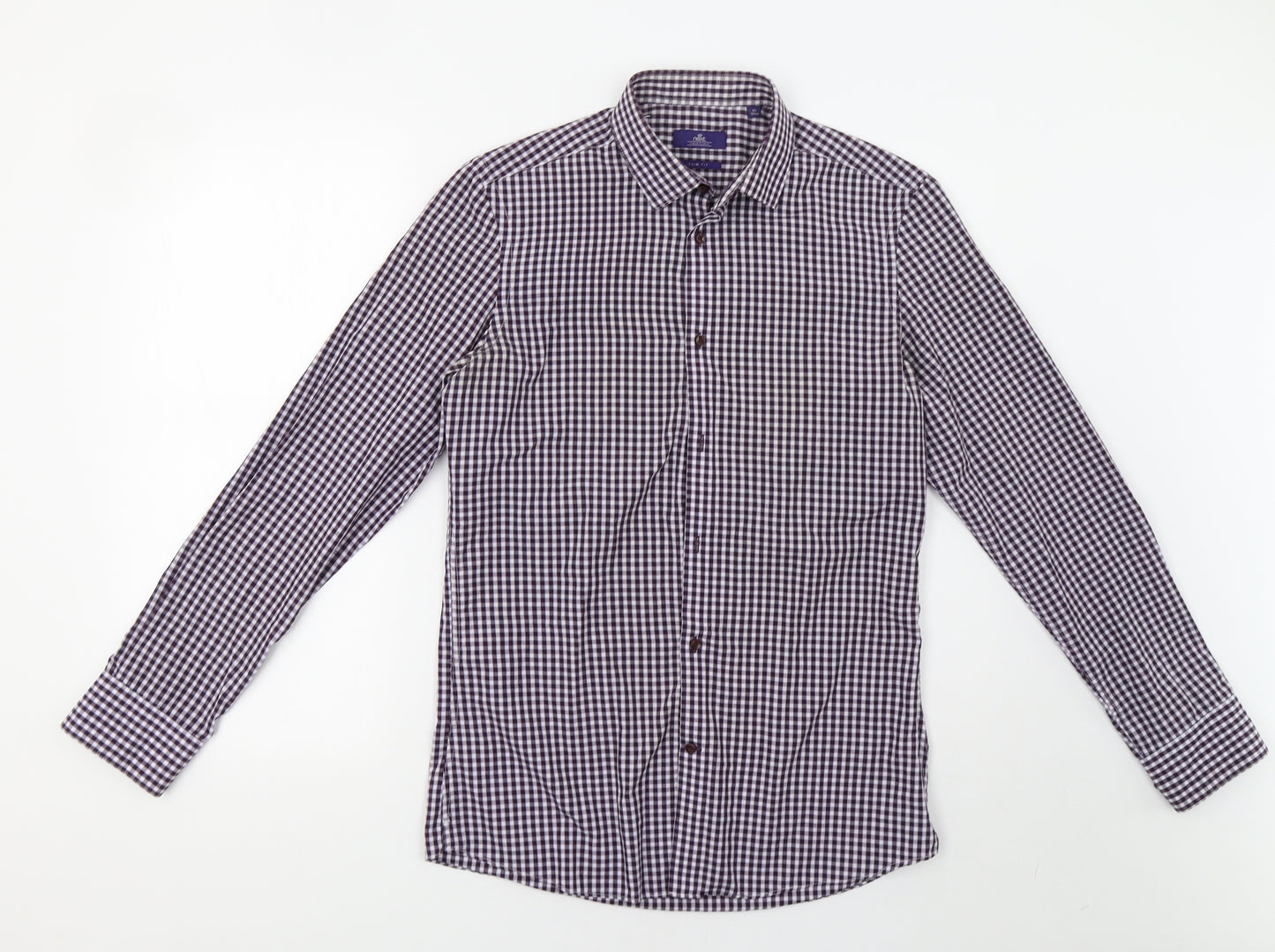 NEXT Mens Blue Check   Button-Up Size 15