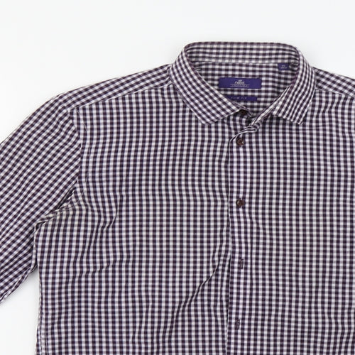 NEXT Mens Blue Check   Button-Up Size 15