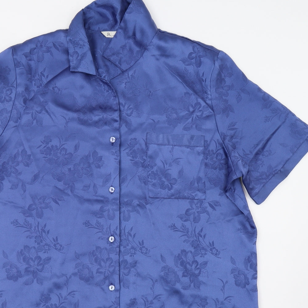 BHS Womens Blue Floral  Top Nightshirt Size 16