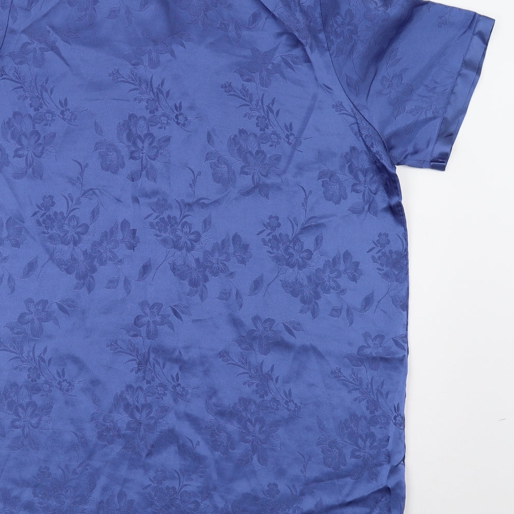 BHS Womens Blue Floral  Top Nightshirt Size 16