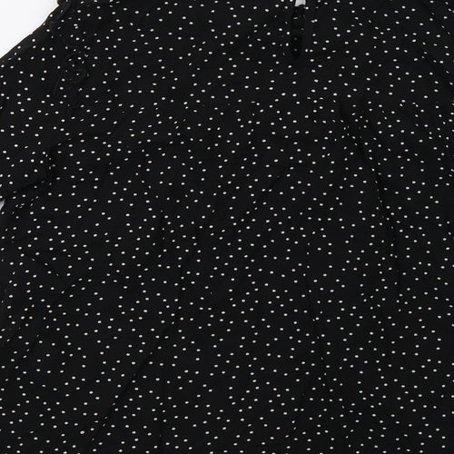 New Lok Womens Black Polka Dot  Basic Blouse Size 8