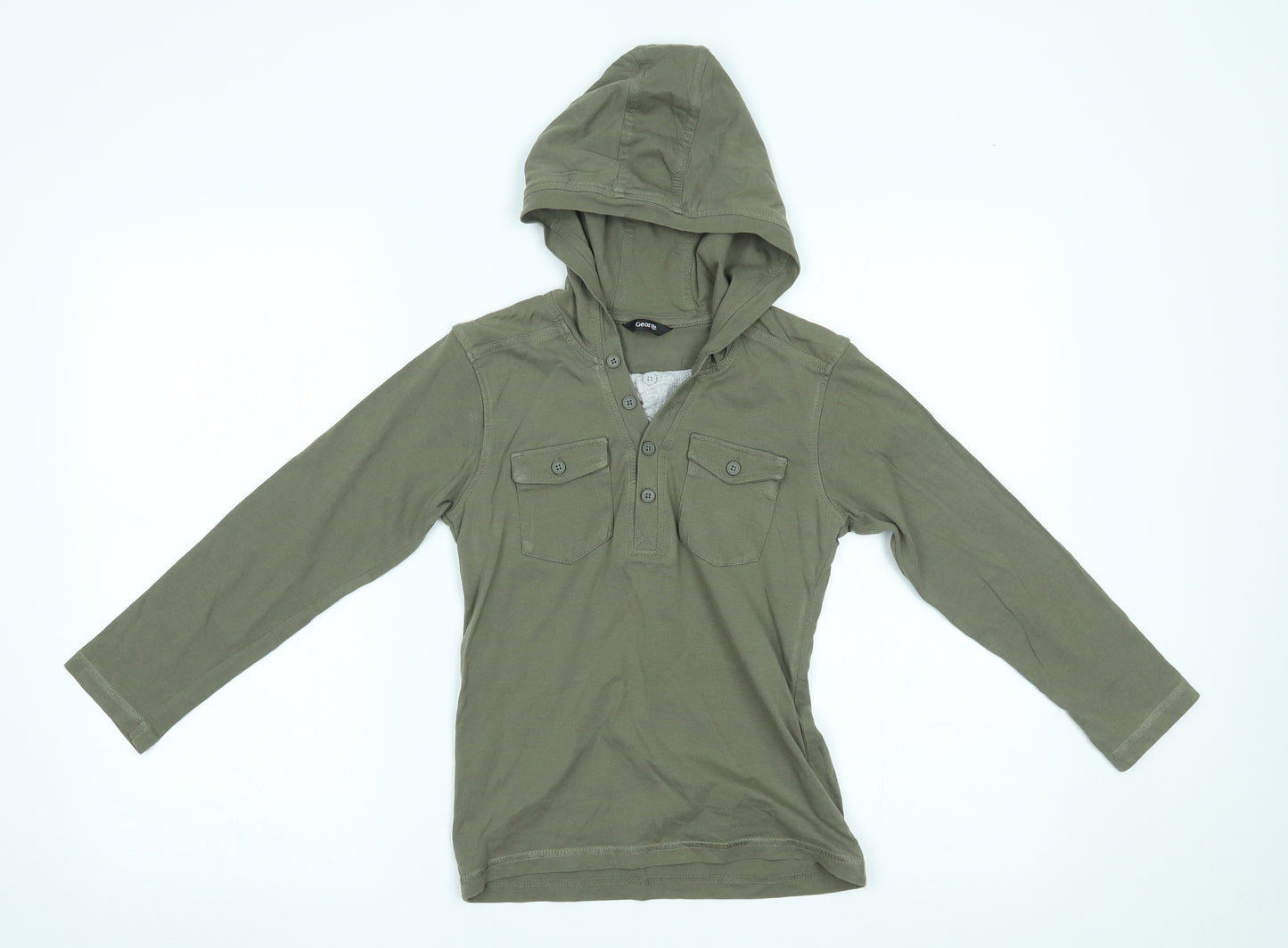 George Boys Green   Pullover Hoodie Size 7-8 Years