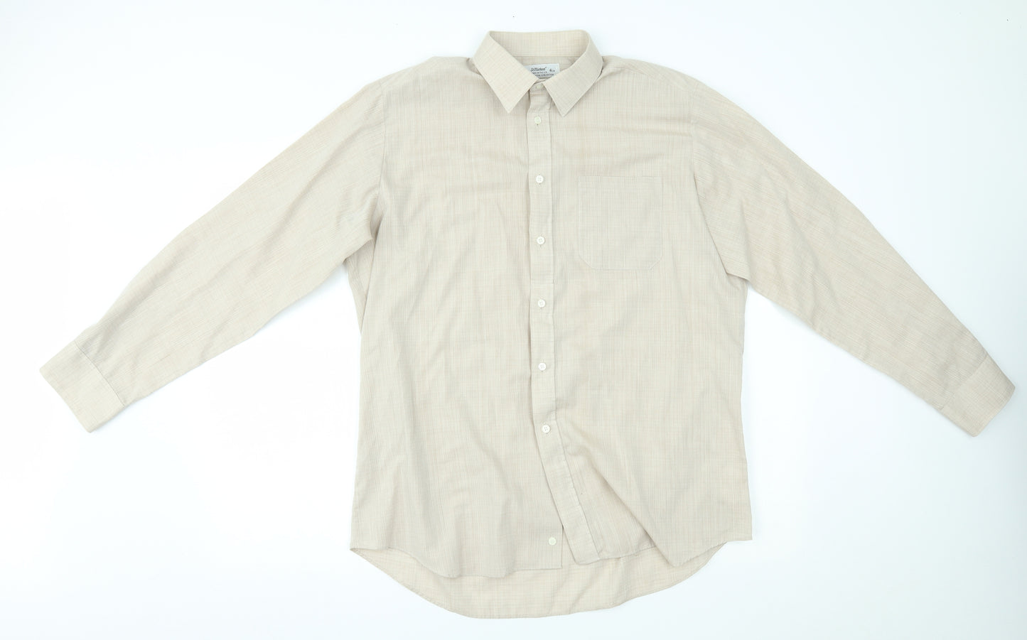 M&S Mens Beige    Dress Shirt Size 16