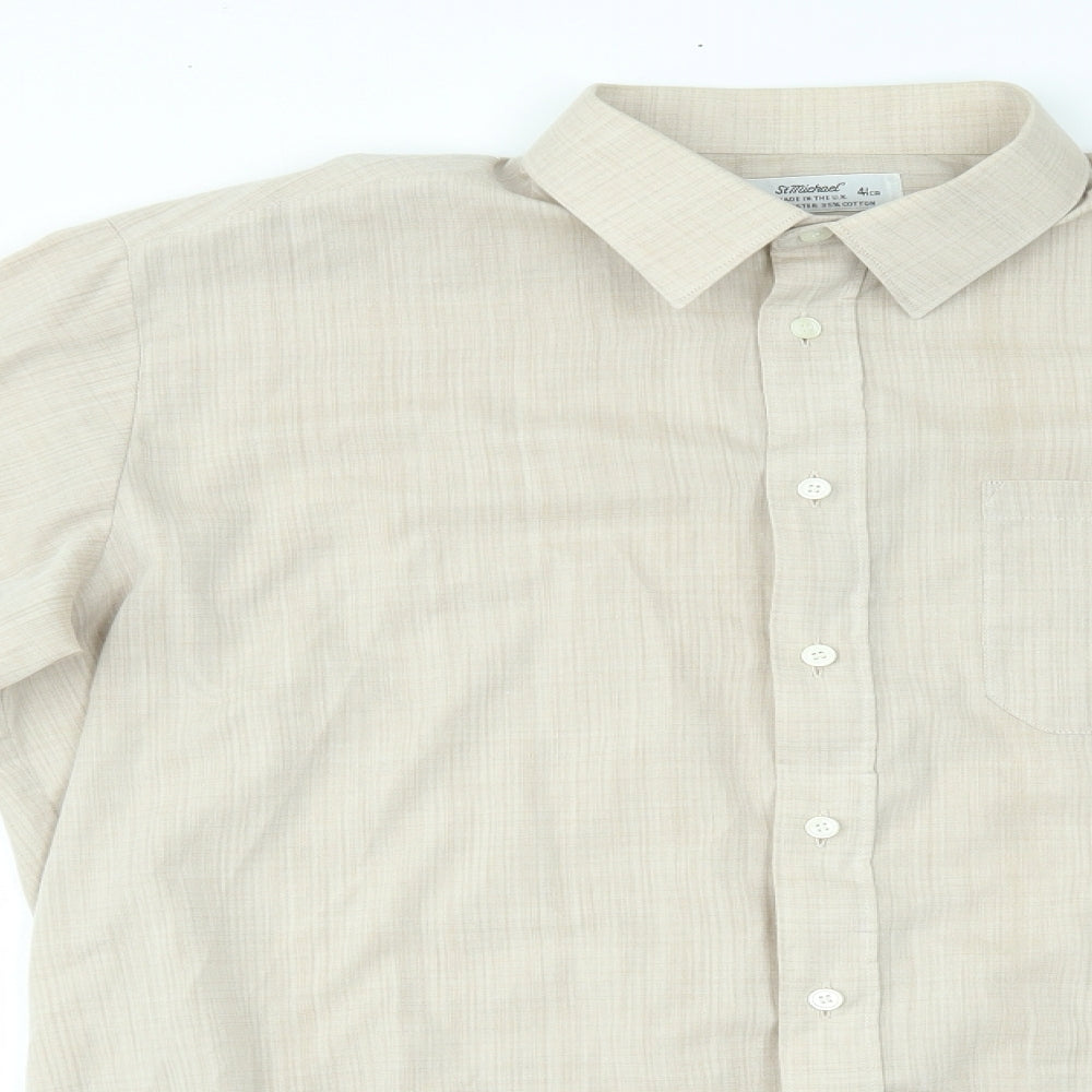 M&S Mens Beige    Dress Shirt Size 16